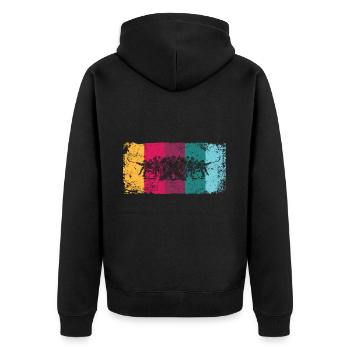 Eishockeyspieler Vintage Eishockey - Unisex Premium Bio Zip Hoodie - Schwarz - Hinten - Nico (187cm)