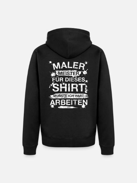 Maler Malermeister Handwerker Geschenk - Unisex Premium Bio Zip Hoodie - Schwarz