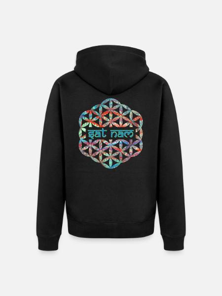 mantra dat nam e 72 - Unisex Premium Organic Zip Hoodie - black