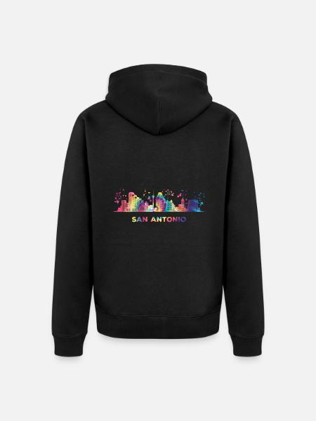 San Antonian Skyline San Antonio - Unisex Premium Bio Zip Hoodie - Schwarz