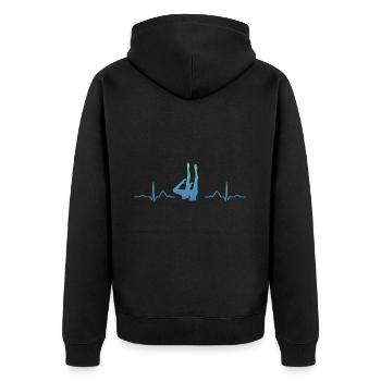 Synchronschwimmen Team Artistic Swim - Unisex Premium Bio Zip Hoodie - Schwarz - Hinten - Nico (187cm)