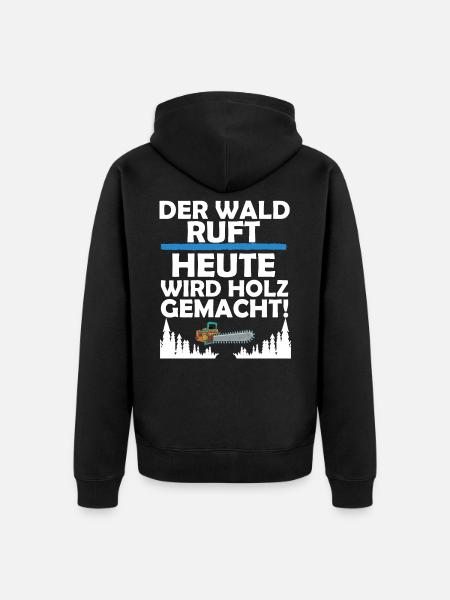 Holz Machen - Unisex Premium Bio Zip Hoodie - Schwarz
