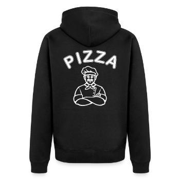Pizza Pizzaiolo Street Food - Unisex Premium Organic Zip Hoodie - black - Back - Nico (187cm)