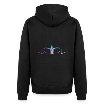 Synchronschwimmen Team Artistic Swim - Unisex Premium Bio Zip Hoodie - Schwarz - Hinten - Nico (187cm)