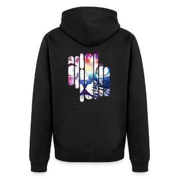 Crazy Space Cat (couleur) - Veste à capuche bio Premium Unisexe - noir - Dos - Nico (187cm)