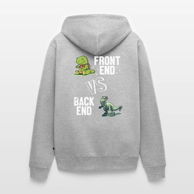 Frontend vs. Backend Developer Full Stack Unisex Premium Organic Zip Hoodie