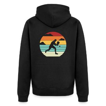 Padel Tennis Platform Tennis Paddleball Padel - Unisex Premium Organic Zip Hoodie - black - Back - Nico (187cm)