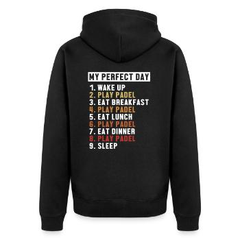Padel Perfect Day Paddleball Padel Tennis Padel - Unisex Premium Organic Zip Hoodie - black - Back - Nico (187cm)