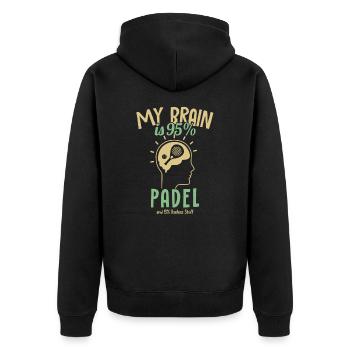 My Brain is 95% Padel Padel Tennis Platform - Unisex Premium Organic Zip Hoodie - black - Back - Nico (187cm)