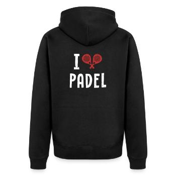 J'Aime Padel Padel Tennis Paddle Tennis Padel - Veste à capuche bio Premium Unisexe - noir - Dos - Nico (187cm)