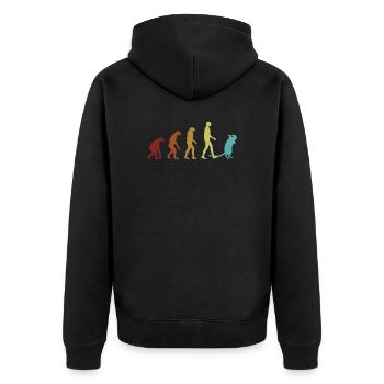 Degu Evolution Nagetier Strauchratte Ratte - Unisex Premium Bio Zip Hoodie - Schwarz - Hinten - Nico (187cm)
