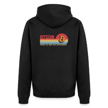 Bitcoin mehr als ein Investment Blockchains - Unisex Premium Organic Zip Hoodie - black - Back - Nico (187cm)