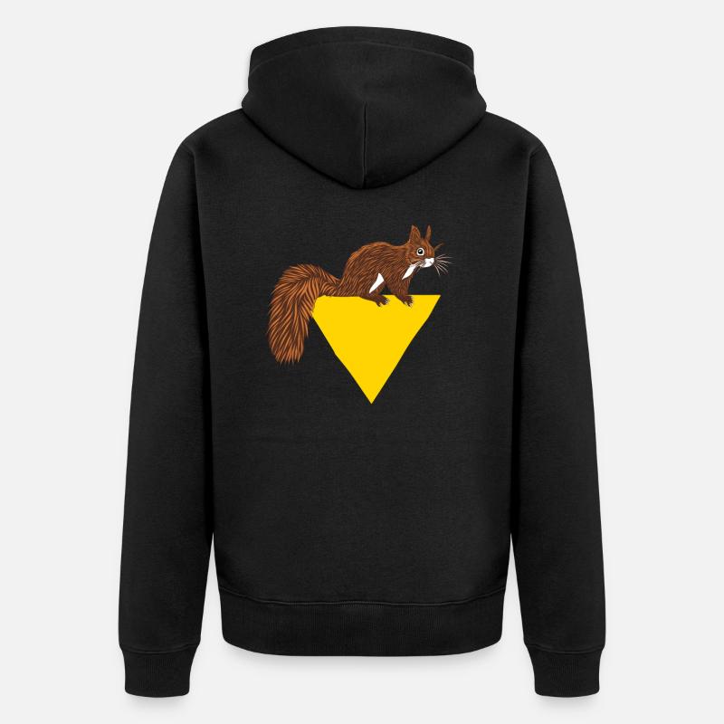 Squirrel Fuchshörnchen Grauhörnchen Eichhörnchen - Unisex Premium Bio Zip Hoodie - Schwarz