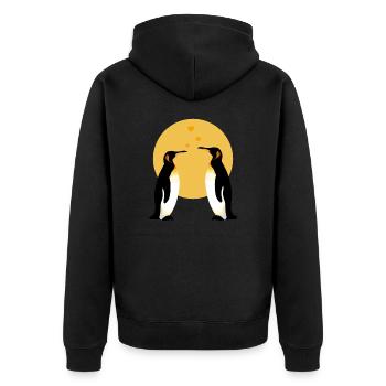 Penguin Couple Oiseau de mer Manchot royal - Veste à capuche bio Premium Unisexe - noir - Dos - Nico (187cm)