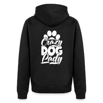 Crazy Dog Lady Mâle Quadrupède Wauwau - Veste à capuche bio Premium Unisexe - noir - Dos - Nico (187cm)