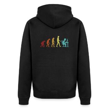 Programmer Evolution Full Stack Coder Software - Unisex Premium Organic Zip Hoodie - black - Back - Nico (187cm)