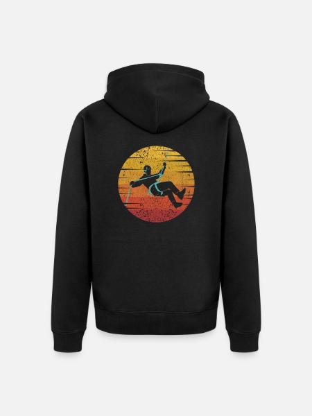 Sportklettern Speedklettern Alpinklettern Kraxler - Unisex Premium Bio Zip Hoodie - Schwarz