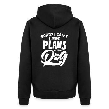 I cant I have Plans with my Dog Wauwau Mâle - Veste à capuche bio Premium Unisexe - noir - Dos - Nico (187cm)