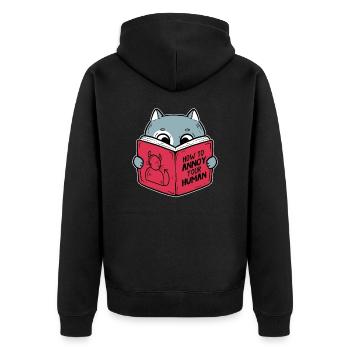 How To Annoy Your Human Kätzchen Hauskatze - Unisex Premium Bio Zip Hoodie - Schwarz - Hinten - Nico (187cm)