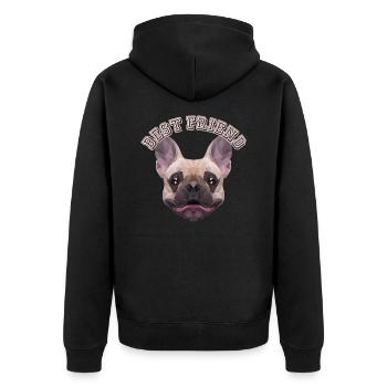 Best Friend Quadrupède Wauwau Chien Bouledogue - Veste à capuche bio Premium Unisexe - noir - Dos - Nico (187cm)