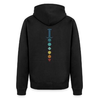 PnP RPG Rollenspiel Tabletop Spielleiter Pen and - Unisex Premium Bio Zip Hoodie - Schwarz - Hinten - Nico (187cm)