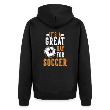 Great Day For Soccer Dieu du football Joueur de - Veste à capuche bio Premium Unisexe - noir - Dos - Nico (187cm)