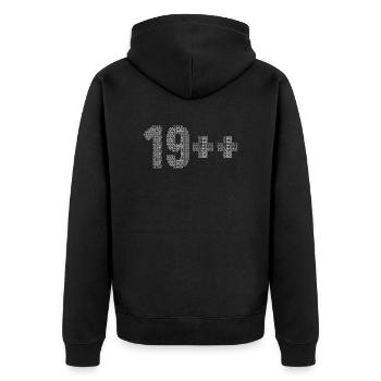 19++ Software Developer Full Stack Coder 20th - Unisex Premium Organic Zip Hoodie - black - Back - Nico (187cm)