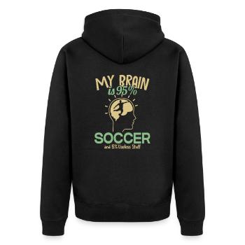 My Brain is 95% Soccer Dieu du football Joueur de - Veste à capuche bio Premium Unisexe - noir - Dos - Nico (187cm)