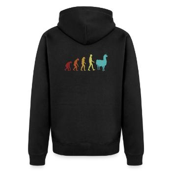 Alpaga Evolution Lama Huacaya Pako Éleveurs - Veste à capuche bio Premium Unisexe - noir - Dos - Nico (187cm)