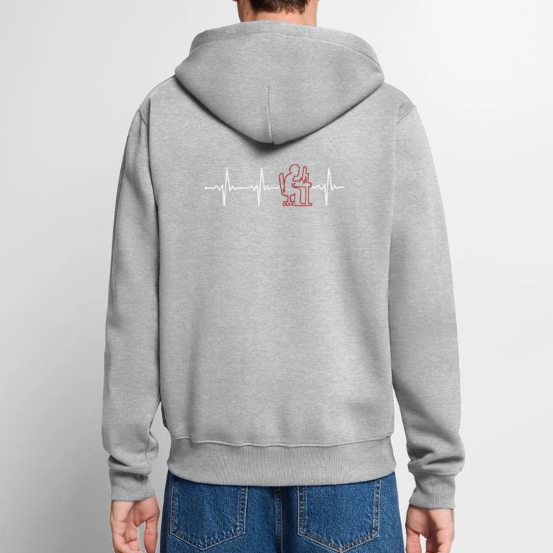 Programmer Heartbeat Engineer Full Stack Software Unisex Premium Organic Zip Hoodie