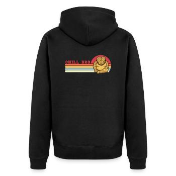 Chill Bro Pug Wauwau Vierbeiner Hundebesitzer - Unisex Premium Bio Zip Hoodie - Schwarz - Hinten - Nico (187cm)