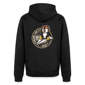 Penguins can Fly Emperor Sea Bird King Penguin - Unisex Premium Organic Zip Hoodie - black - Back - Nico (187cm)