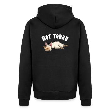 Not Today Guanaco Llama Vicuna Breeder Alpaca - Unisex Premium Organic Zip Hoodie - black - Back - Nico (187cm)