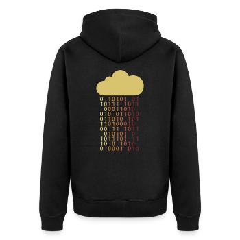 Cloud Bit Informatiker Admin IT-Betrieb - Unisex Premium Bio Zip Hoodie - Schwarz - Hinten - Nico (187cm)