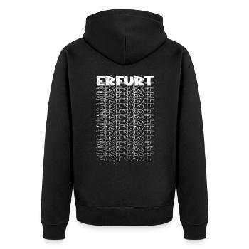 Erfurt Germany City Font Skyline - Unisex Premium Organic Zip Hoodie - black - Back - Nico (187cm)