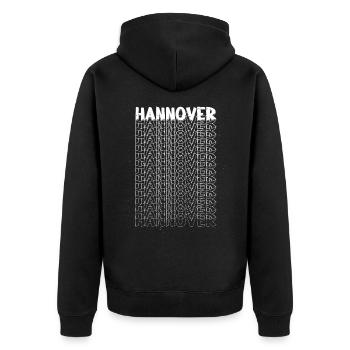 Hanovre Allemagne City Font Skyline Accueil - Veste à capuche bio Premium Unisexe - noir - Dos - Nico (187cm)