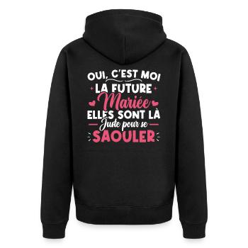 Oui, c'est moi la future mariée - Veste à capuche bio Premium Unisexe - noir - Dos - Nico (187cm)