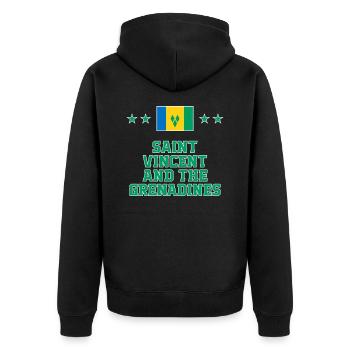 Saint Vincent and the Grenadines - Unisex Premium Organic Zip Hoodie - black - Back - Nico (187cm)
