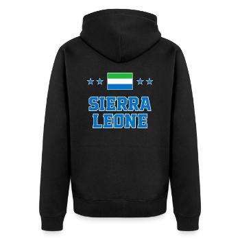 Sierra Leone - Unisex Premium Bio Zip Hoodie - Schwarz - Hinten - Nico (187cm)