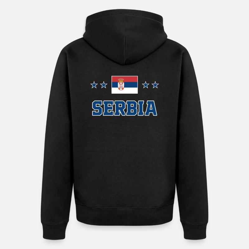 Serbie - Veste à capuche bio Premium Unisexe - noir