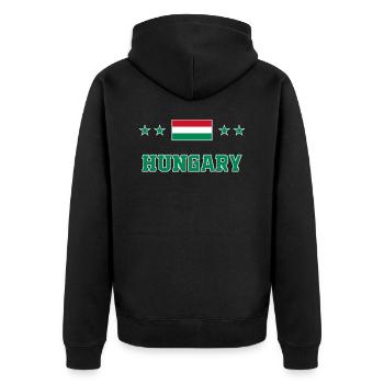 Hongrie - Veste à capuche bio Premium Unisexe - noir - Dos - Nico (187cm)