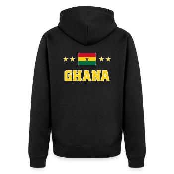 Ghana - Veste à capuche bio Premium Unisexe - noir - Dos - Nico (187cm)