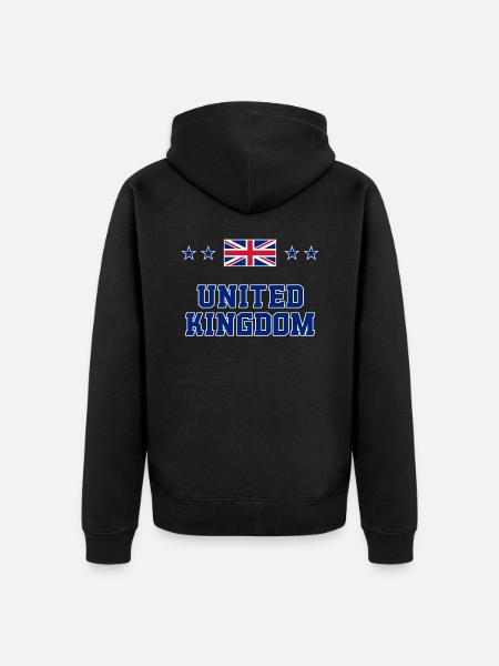 Royaume-Uni - Veste à capuche bio Premium Unisexe - noir