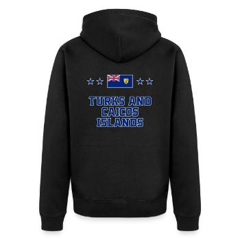 Turks und Caicosinseln - Unisex Premium Bio Zip Hoodie - Schwarz - Hinten - Nico (187cm)