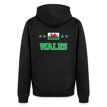 Pays de Galles - Veste à capuche bio Premium Unisexe - noir - Dos - Nico (187cm)