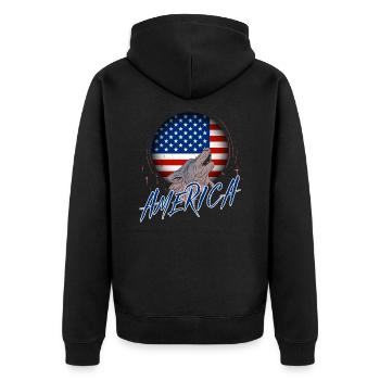 Amérique du Nord - Veste à capuche bio Premium Unisexe - noir - Dos - Nico (187cm)