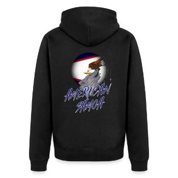 American Samoa - Unisex Premium Organic Zip Hoodie - black - Back - Nico (187cm)