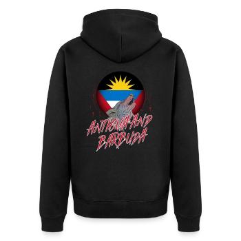 Antigua et Barbuda - Veste à capuche bio Premium Unisexe - noir - Dos - Nico (187cm)