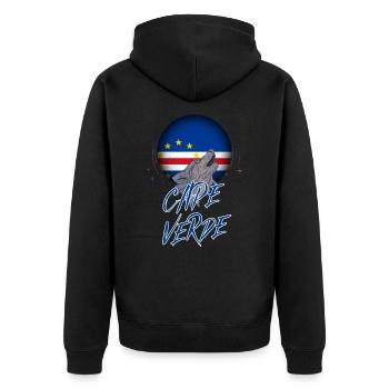 Cape Verde - Unisex Premium Organic Zip Hoodie - black - Back - Nico (187cm)