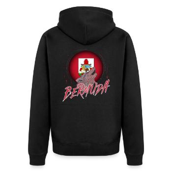 Bermuda - Unisex Premium Organic Zip Hoodie - black - Back - Nico (187cm)